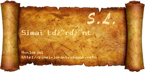 Simai Lóránt névjegykártya